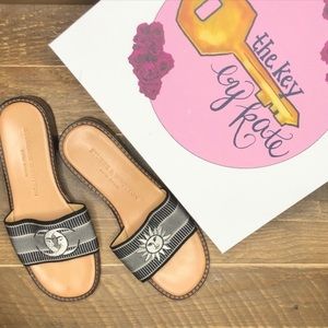 Stubbs & Wootton Moon Sun Slide Sandals Leather